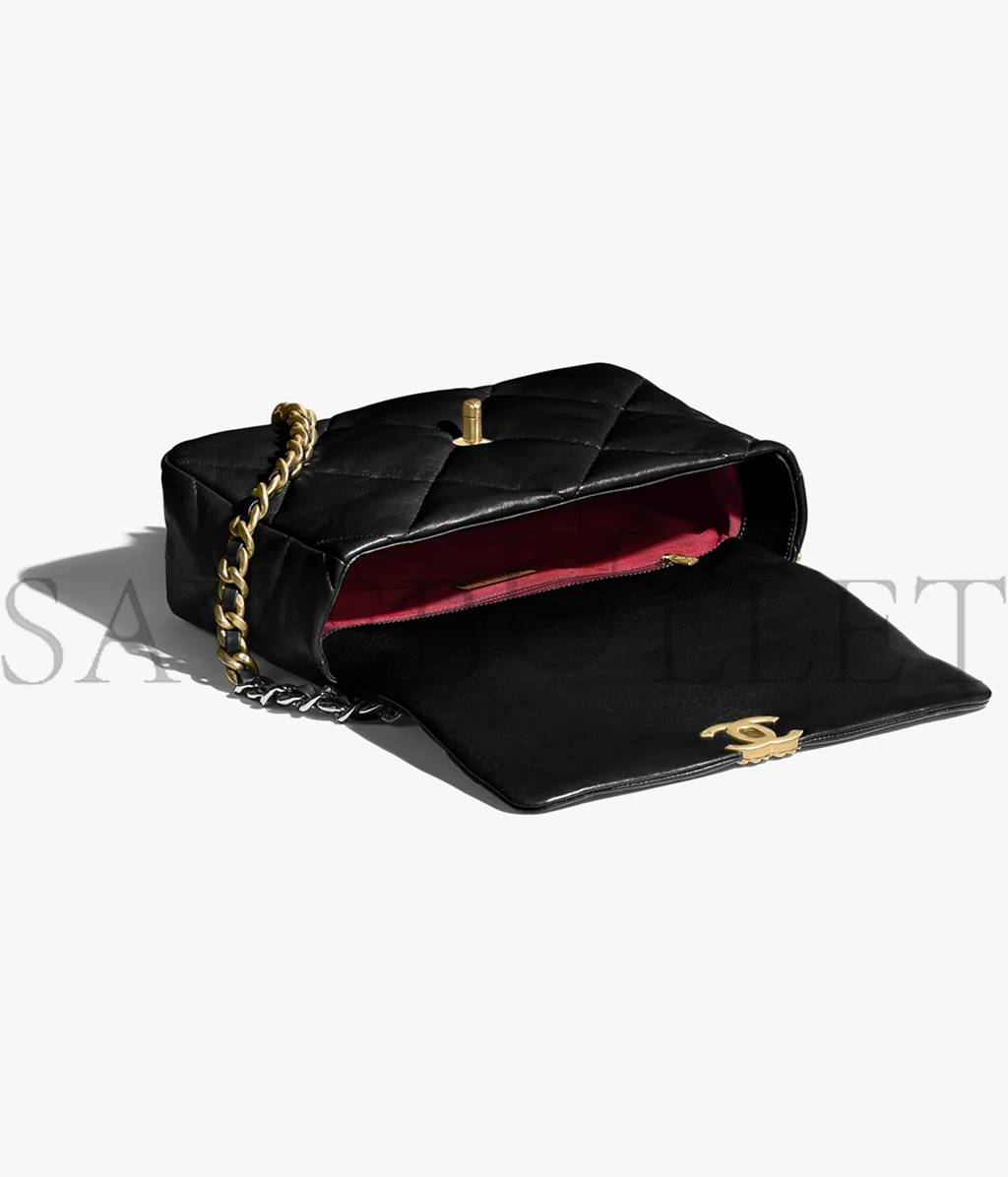 Ch*el 19 large handbag gold hardware as1161 b04852 94305 (30*20*10cm)